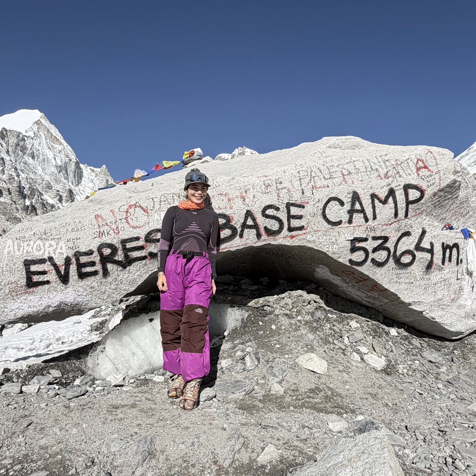 Jane at Everest Base Camp